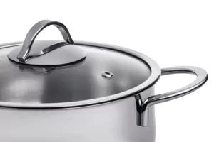 Ardesto Casserole with glass lid, Black Mars, 2.3l, stainless steel