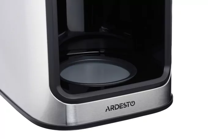 Кавоварка Ardesto крапельна Steel Collection 1.2л, зерно + мелена, дисплей, сріблясто-чорний