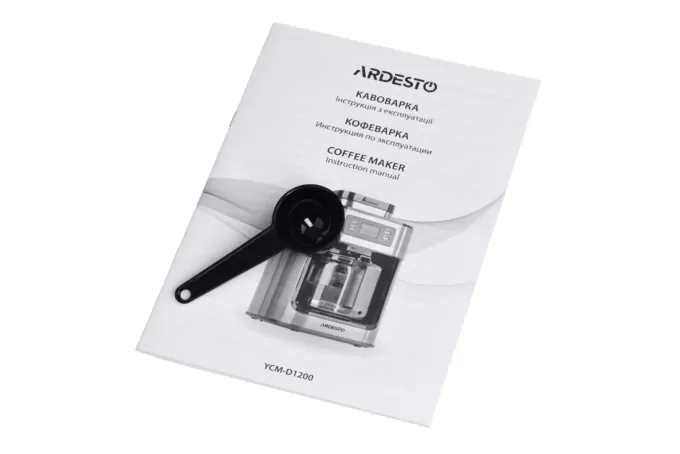 Кавоварка Ardesto крапельна Steel Collection 1.2л, зерно + мелена, дисплей, сріблясто-чорний