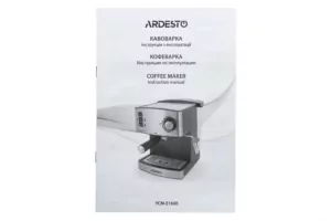 Кавоварка Ardesto ріжкова Steel Collection 1.6л, мелена, ручний капучинатор, сріблясто-чорний