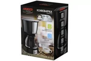 Кофеварка Ardesto капельная 1.2л, молотый, черно-серебристый