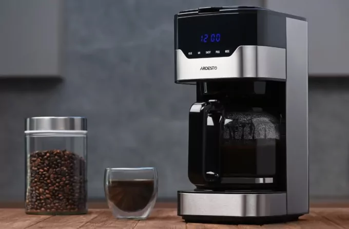 Кофеварка Ardesto капельная 1.5л, молотый, черно-серебристый