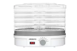 Сушка для продуктов  Ardesto FDB-5320, 245Вт, поддонов -5×3см, диаметр-32см, макс-70°С, рег.темп, пластик, белый