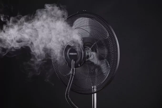 Вентилятор ARDESTO підлоговий, 47см, 100Вт, пульт ДК, дисплей, зі зволоженням, чорно-бронзовий