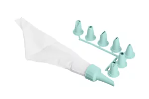 Мішок кондитерський з насадками Ardesto Tasty baking, 26.8×13.4см, пластик, блакитний