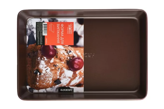 Форма для выпечки Ardesto Golden Brown, 34.5х24х6см, углеродистая сталь, прямоугольная, коричнево-красный