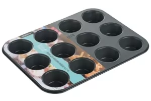 Ardesto Muffin pan Tasty baking, 35×26.5x3cm, 12pcs, carbon steel, gray-blue