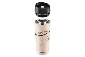 Ardesto Travel mug Coffee time Bradypus, 450ml, stainless steel, beige