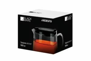 Заварник Ardesto Black Mars, 1000мл, боросиликаное стекло, нержавеющая сталь, прозрачный