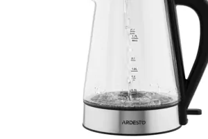 Електрочайник Ardesto 1.7л, Strix, скло, чорний