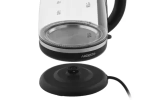 Ardesto electric kettle, 1.7L, glass, Strix, black
