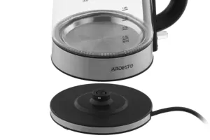 Ardesto electric kettle, 1.7L, glass, Strix, silver-black