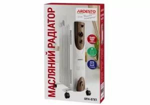 Масляный радиатор ARDESTO, 15м2, 1500Вт, мех. упр-ние, 7 секций, белый