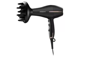 Фен Ardesto  HD-Y220PRO, 1850-2200Вт, 2 скорости,3 темп. режима, диффузор,черный+золото