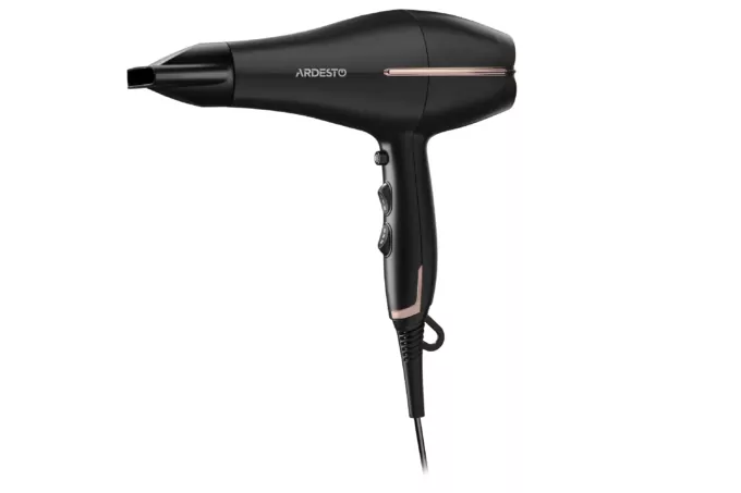 Фен Ardesto  HD-Y220PRO, 1850-2200Вт, 2 скорости,3 темп. режима, диффузор,черный+золото
