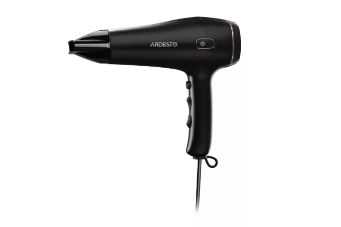 Фен Ardesto HD-Y210, 1750-2100Вт, 2 швидкості, 3темп.режими, авто.змотування шнура, чорний