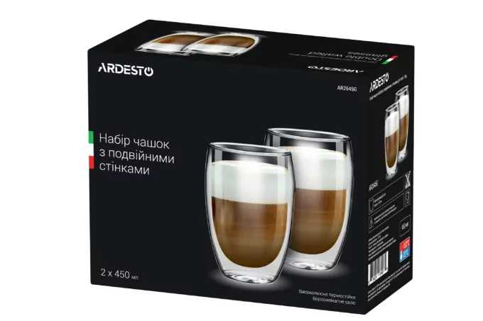 Cups set Ardesto with double walls AR2645G