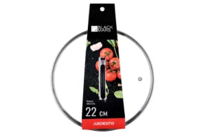 Ardesto Lid Black Mars, 22cm, heat-resistant glass, stainless steel, silicone