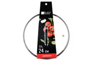 Ardesto Lid Black Mars, 24cm, heat-resistant glass, stainless steel, silicone