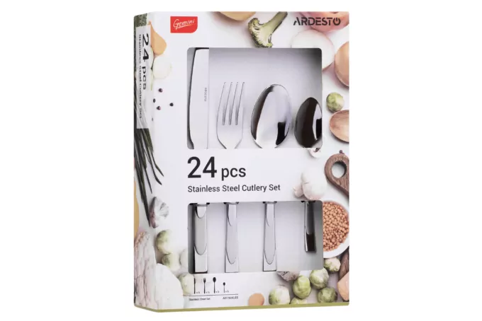 Набор столовых приборов Ardesto Gemini Leo, 24 прибора, нержавеющая сталь