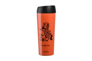 Термочашка Ardesto Coffee time Zebra, 450мл, нержавіюча сталь, помаранчевий