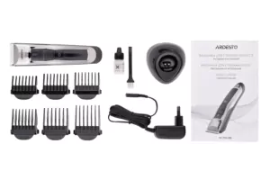 Машинка для стрижки Ardesto HC-Y30-DBS, мережа+акум., насадок-6, сталь+кераміка, чорний