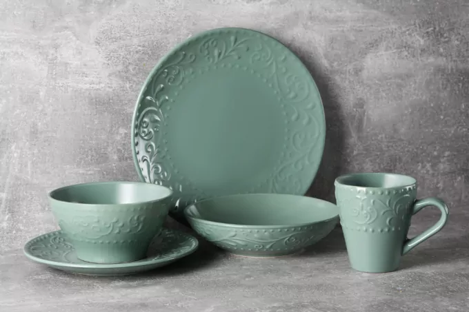 Soup plate Ardesto Olbia, 20 cm, Green Bay