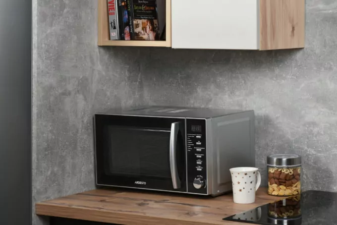 Microwave oven ARDESTO, 20L, electronic control, 700W, display, handle opening, silver