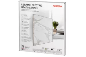 Керамічна електронагрівальна панель Ardesto HCP-395BG-ECO, 395 Вт, 8 м2, 60 х 60 cм, IP54, бежевий