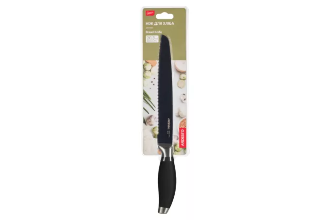 Bread Knife ARDESTO Gemini, 20.3cm, stainless steel, plastic, black