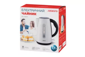 Електрочайник Ardesto 1.7л, Strix, метал, білий