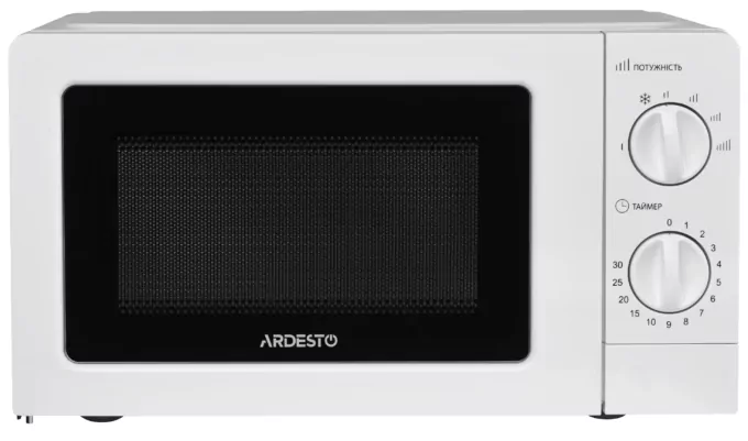 Мікрохвильова піч ARDESTO, 20л, мех.керув., 700Вт, відкр.кнопкою, білий