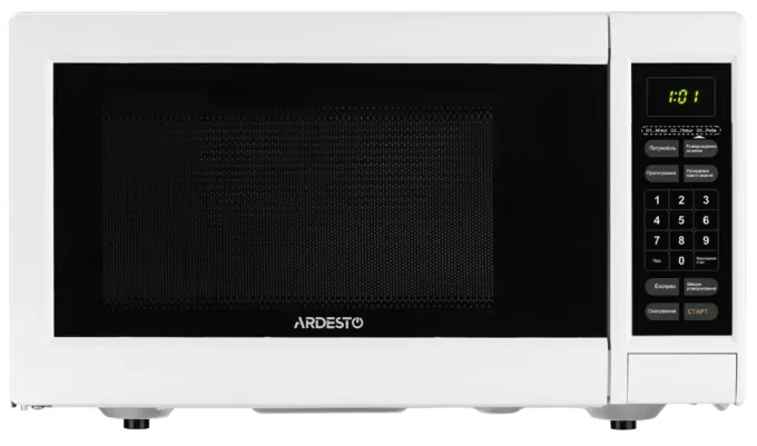 Мікрохвильова піч ARDESTO, 23л, електр.керув., 900Вт, дисплей, відкр.кнопкою, білий