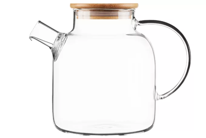 Ardesto Teapot Midori, 1500ml, borosilicate glass, bamboo, transparent