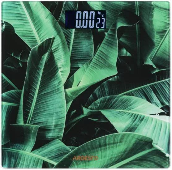 Ardesto scales for floor Leaves.150kg, AAAx2 included, glass, multi-colored