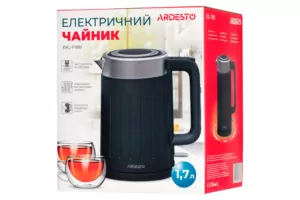 Электрочайник Ardesto 1.7л, Strix, двойные стенки, черный матовый