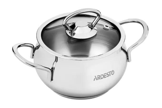 Каструля зі скляною кришкою Ardesto Black Mars, 1.1л, нержавіюча сталь