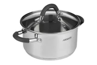 Каструля зі скляною кришкою Ardesto Gemini Salerno, 1.2л, нержавіюча сталь, силікон