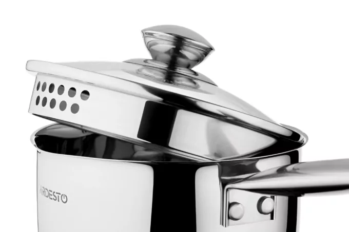 Ковш со стеклянной крышкой и сливом Ardesto Gemini Lecco, 1.8л, нержавеющая сталь