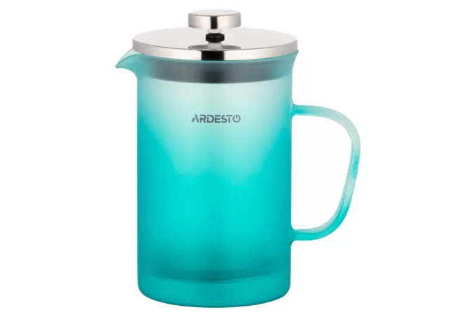 Ardesto French press Fresh Matt, 800ml, borosilicate glass, stainless steel, transparent, blue