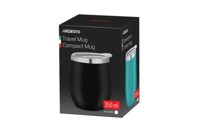 Ardesto Travel mug Compact mug, 350ml, stainless steel, black
