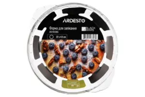 Ardesto Baking pan Black Mars, 22х4.5cm, borosilicate glass, round, transparent