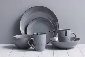 Тарілка супова Ardesto Bagheria Grey, 20см, кераміка, сірий