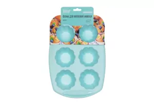 Ardesto Muffin pan Tasty baking, blue, 30х21х4cm, 6pcs, silicone, gray-blue