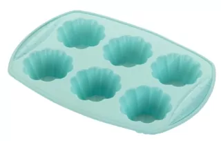 Форма для випікання мафінів Ardesto Tasty baking, 30х21х4см, 6шт, силікон, сіро-блакитний