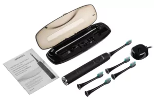 Щетка зубная электр. Ardesto ETB-211B, 40т. колеб/мин, насадок-5, футляр, IPX7, черный