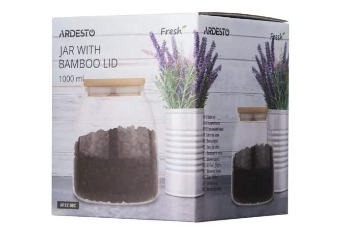 Jar ARDESTO Fresh Classic 1000 ml, glass, bamboo AR1310BC