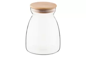 Jar ARDESTO Fresh Hourglass 1100 ml, glass, bamboo AR1311BH