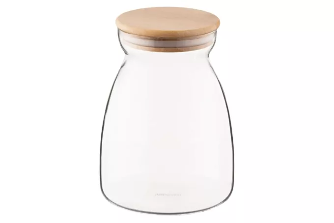 Jar ARDESTO Fresh Hourglass 1100 ml, glass, bamboo AR1311BH