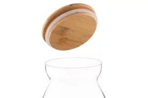 Jar ARDESTO Fresh Hourglass 1100 ml, glass, bamboo AR1311BH